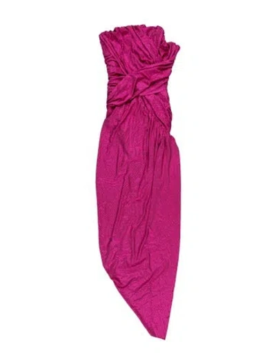Pre-owned Alessandra Rich Patterned Long Dress In Pink