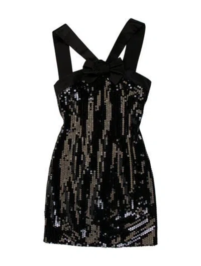 Pre-owned Alessandra Rich Patterned Mini Dress W/ Tags In Black