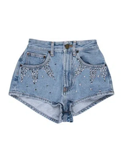 Pre-owned Alessandra Rich Patterned Mini Shorts In Blue
