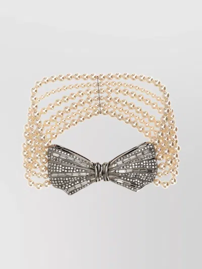ALESSANDRA RICH PEARL CHOCKER FEATURING BOW DETAIL
