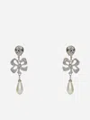 ALESSANDRA RICH PEARL, CRYSTAL AND BOW EARRINGS