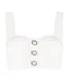 Alessandra Rich Pearl-embellished Cropped Cropped In White