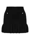 Alessandra Rich Pearl-embellished Ruffled Skirt In Black