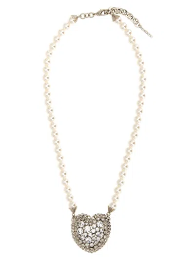 ALESSANDRA RICH PEARL HEART NECKLACE