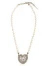 Alessandra Rich Collana Heart In Perle Bianche Donna In White
