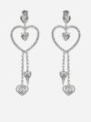 Alessandra Rich Crystal-embellished Drop Earrings In Crystal,silver