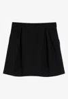 Alessandra Rich Mini Wrap Skirt In Pied De Poule In Black