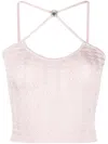 Alessandra Rich Pink Criss-cross Top