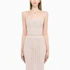 Alessandra Rich Knitted Halter Neck Top In Pink