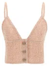 Alessandra Rich Sequin-embellished Wool Blend Tank Top In Pink