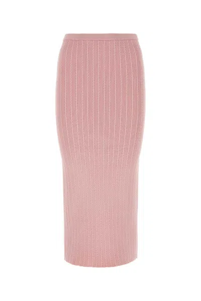 ALESSANDRA RICH PINK STRETCH COTTON BLEND SKIRT