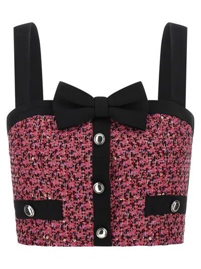 ALESSANDRA RICH PINK TWEED TOP