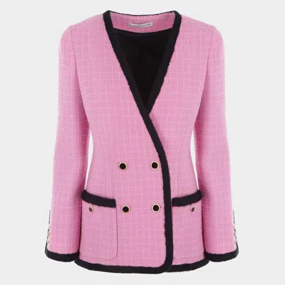 Alessandra Rich Pink Viscose Blazer In Multi