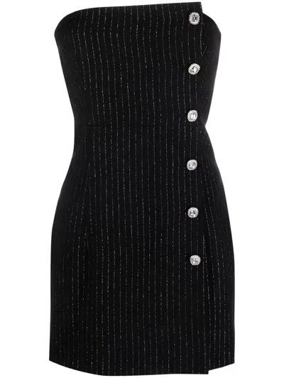 ALESSANDRA RICH PINSTRIPE MINI DRESS