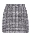 Alessandra Rich Embroidered Tweed Mini Skirt In Gray