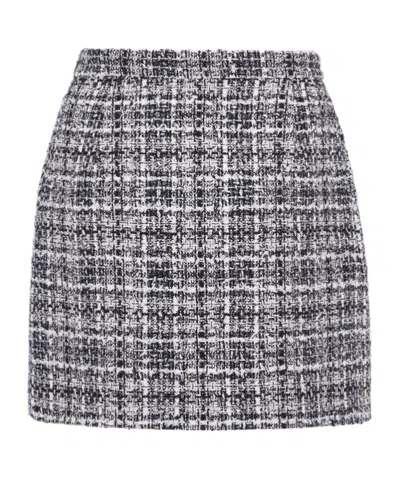 ALESSANDRA RICH PLAID LULEX TWEED MINI SKIRT