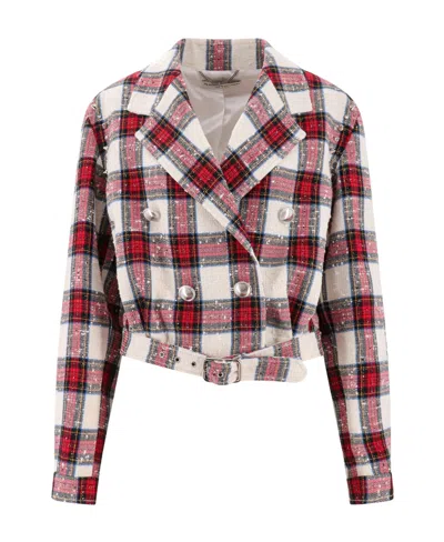 ALESSANDRA RICH ALESSANDRA RICH DOUBLE-BREASTED CHECKED JACKET