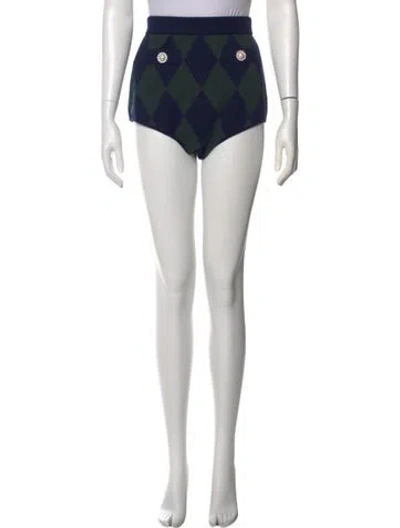 Pre-owned Alessandra Rich Plaid Print Mini Shorts In Multi