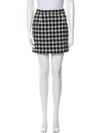 Pre-owned Alessandra Rich Plaid Print Mini Skirt In Black