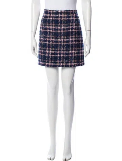 Pre-owned Alessandra Rich Plaid Print Mini Skirt In Black