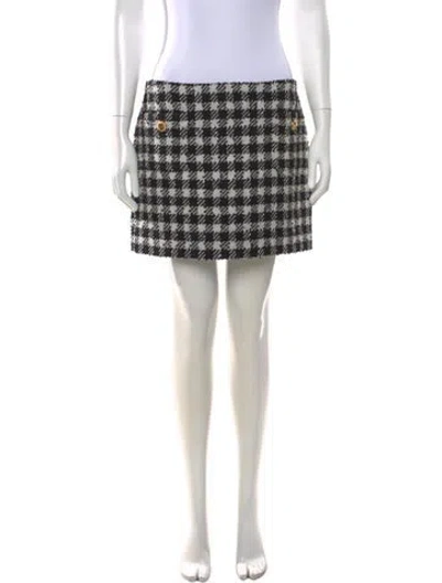 Pre-owned Alessandra Rich Plaid Print Mini Skirt In Black/metallic