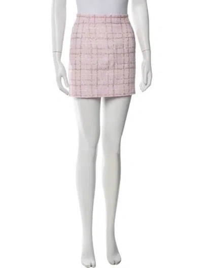 Pre-owned Alessandra Rich Plaid Print Mini Skirt In Pink