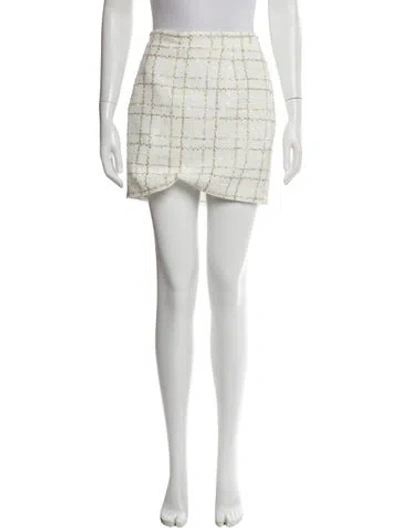 Pre-owned Alessandra Rich Plaid Print Mini Skirt W/ Tags In Neutral