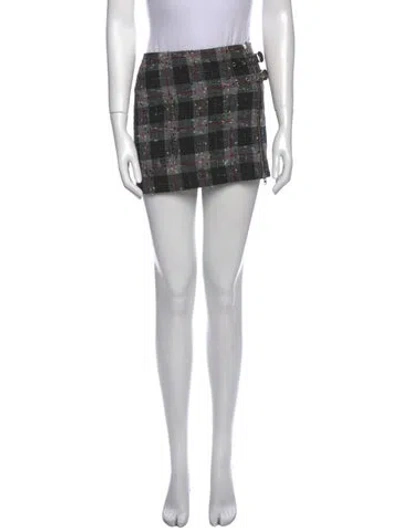 Pre-owned Alessandra Rich Plaid Print Mini Skirt W/ Tags In Pink