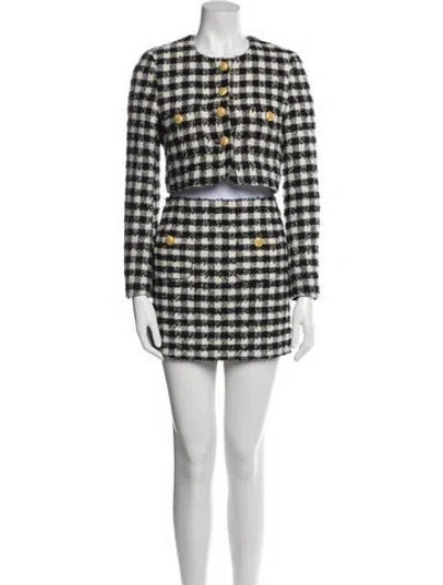 Pre-owned Alessandra Rich Plaid Print Skirt Suit In Multi