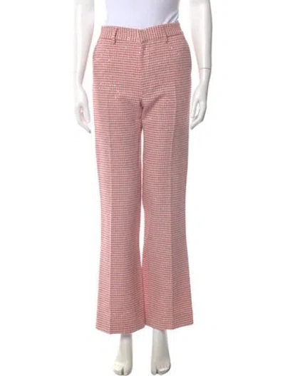 Pre-owned Alessandra Rich Plaid Print Wide Leg Pants In Pink