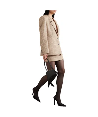 Alessandra Rich Plaid Skirt In Brown