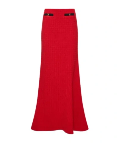 Alessandra Rich Plaid Skirt In Red