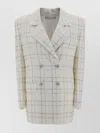Alessandra Rich Oversized Tweed Jacket With Plaid Pattern