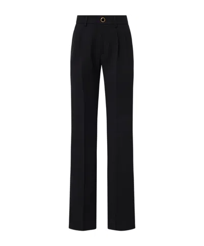 Alessandra Rich Pleat Detailed Tailored Trousers In Black