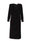 Alessandra Rich Pleated Bow-print Dress In Multi