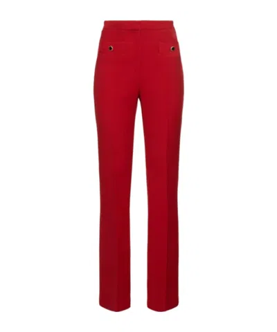 Alessandra Rich Pleated Detail Casual Pants In Red