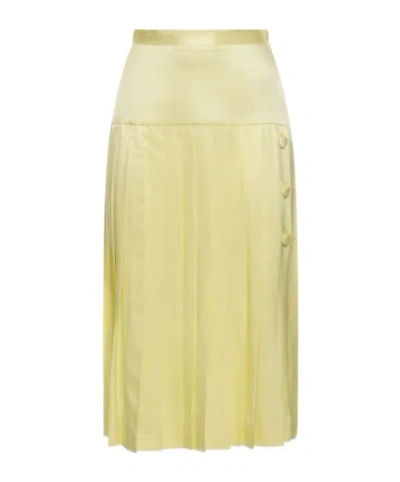 Alessandra Rich Pleated Medium-length Skirt In Yellow