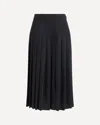 Alessandra Rich Pleated Midi Skirt In Black