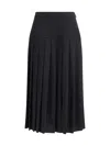 Alessandra Rich Pleated Midi Skirt In Black