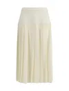 Alessandra Rich Pleated Midi Skirt In Neutral