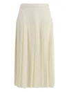 Alessandra Rich Womens White Pleated High-waist Stretch-wool Blend Midi Skirt In White