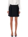 Alessandra Rich Mini Wrap Skirt In Pied De Poule In Black
