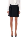 Alessandra Rich Mini Wrap Skirt In Pied De Poule In Black