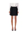 Alessandra Rich Mini Wrap Skirt In Pied De Poule In Black