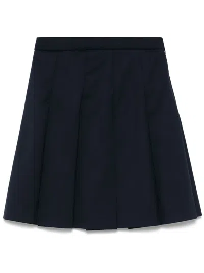 Alessandra Rich Pleated Mini Skirt In Blue
