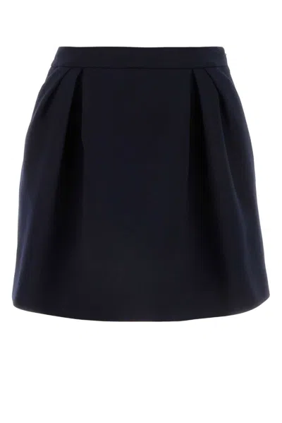 Alessandra Rich Pleated Mini Skirt In Navyblue