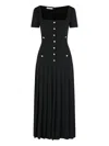 Alessandra Rich Wool Dress With Button Detailing In Black