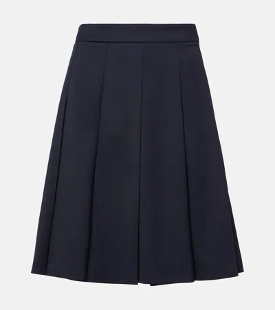 Alessandra Rich Pleated Mini Skirt In Blue
