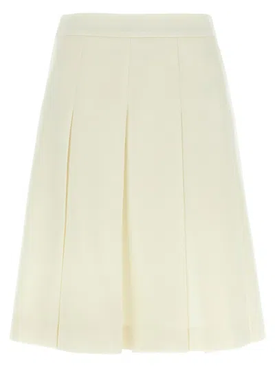 ALESSANDRA RICH ALESSANDRA RICH PLEATED WOOL MIDI SKIRT WITH FLARED SILHOUETTE
