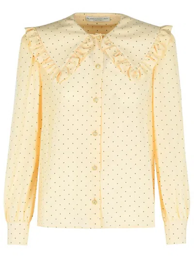 ALESSANDRA RICH ALESSANDRA RICH 'POLKA' CREAM SILK SHIRT